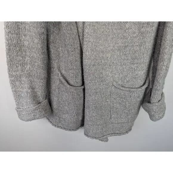 Anthropologie Josie Grey Oversized Open Front Knit Sweater Cardigan - Picture 3 of 6